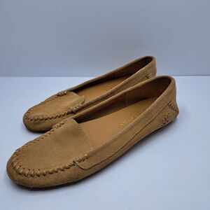 Jack Rogers Suede Loafers Womens Size 7 Tan Driving Moccasins Slip On